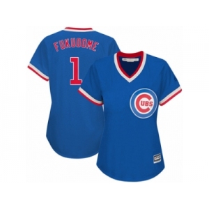 Women's Majestic Chicago Cubs #1 Kosuke Fukudome Authentic Royal Blue Cooperstown MLB Jersey