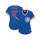 Women's Majestic Chicago Cubs #10 Ron Santo Authentic Royal Blue Cooperstown MLB Jersey