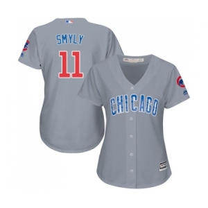 Women's Majestic Chicago Cubs #11 Drew Smyly Authentic Grey Road MLB Jersey