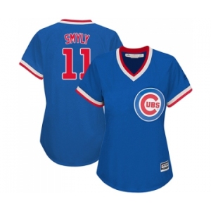 Women's Majestic Chicago Cubs #11 Drew Smyly Authentic Royal Blue Cooperstown MLB Jersey