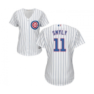 Women's Majestic Chicago Cubs #11 Drew Smyly Authentic White Home Cool Base MLB Jersey