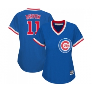 Women's Majestic Chicago Cubs #11 Yu Darvish Authentic Royal Blue Cooperstown MLB Jerse