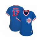 Women's Majestic Chicago Cubs #17 Kris Bryant Authentic Royal Blue Cooperstown MLB Jersey