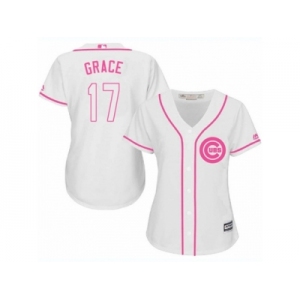 Women's Majestic Chicago Cubs #17 Mark Grace Authentic White Fashion MLB Jersey