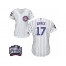 Women's Majestic Chicago Cubs #17 Mark Grace Authentic White Home 2016 World Series Bound Cool Base MLB Jersey