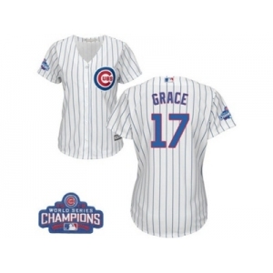 Women's Majestic Chicago Cubs #17 Mark Grace Authentic White Home 2016 World Series Champions Cool Base MLB Jersey