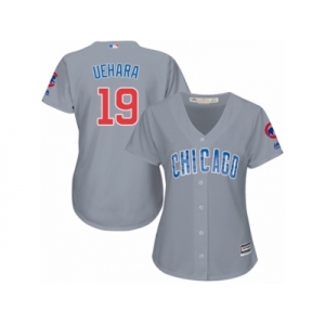 Women's Majestic Chicago Cubs #19 Koji Uehara Replica Grey Road MLB Jersey