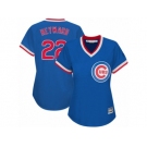 Women's Majestic Chicago Cubs #22 Jason Heyward Authentic Royal Blue Cooperstown MLB Jersey