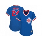 Women's Majestic Chicago Cubs #24 Dexter Fowler Authentic Royal Blue Cooperstown MLB Jersey