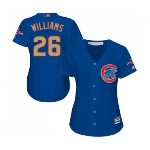 Women's Majestic Chicago Cubs #26 Billy Williams Authentic Royal Blue 2017 Gold Champion MLB Jersey