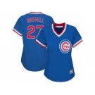Women's Majestic Chicago Cubs #27 Addison Russell Authentic Royal Blue Cooperstown MLB Jersey