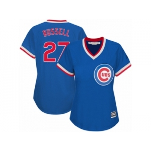 Women's Majestic Chicago Cubs #27 Addison Russell Authentic Royal Blue Cooperstown MLB Jersey