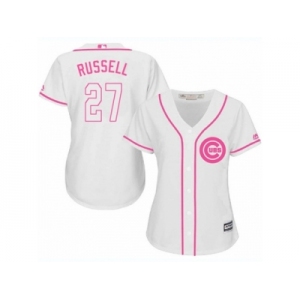 Women's Majestic Chicago Cubs #27 Addison Russell Authentic White Fashion MLB Jersey