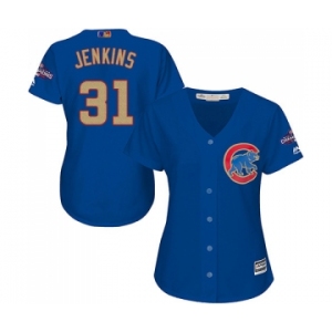 Women's Majestic Chicago Cubs #31 Fergie Jenkins Authentic Royal Blue 2017 Gold Champion MLB Jersey