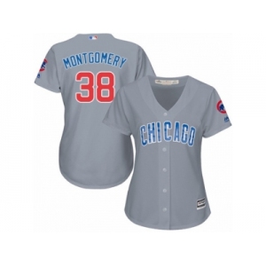 Women's Majestic Chicago Cubs #38 Mike Montgomery Authentic Grey Road MLB Jersey
