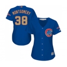 Women's Majestic Chicago Cubs #38 Mike Montgomery Authentic Royal Blue 2017 Gold Champion MLB Jersey