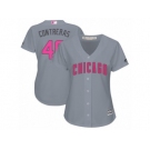 Women's Majestic Chicago Cubs #40 Willson Contreras Authentic Grey Mother's Day Cool Base MLB Jersey