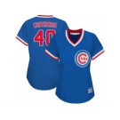 Women's Majestic Chicago Cubs #40 Willson Contreras Authentic Royal Blue Cooperstown MLB Jersey