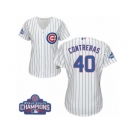 Women's Majestic Chicago Cubs #40 Willson Contreras Authentic White Home 2016 World Series Champions Cool Base MLB Jersey