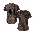 Women's Majestic Chicago Cubs #41 John Lackey Authentic Camo Realtree Collection Flex Base MLB Jersey