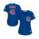 Women's Majestic Chicago Cubs #41 Steve Cishek Authentic Royal Blue Alternate MLB Jersey