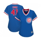 Women's Majestic Chicago Cubs #41 Steve Cishek Authentic Royal Blue Cooperstown MLB Jersey