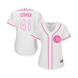 Women's Majestic Chicago Cubs #41 Steve Cishek Authentic White Fashion MLB Jersey