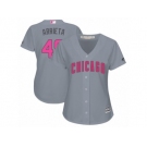 Women's Majestic Chicago Cubs #49 Jake Arrieta Authentic Grey Mother's Day Cool Base MLB Jersey