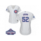 Women's Majestic Chicago Cubs #52 Justin Grimm Authentic White Home 2016 World Series Champions Cool Base MLB Jersey
