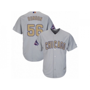 Women's Majestic Chicago Cubs #56 Hector Rondon Authentic Gray 2017 Gold Champion MLB Jersey