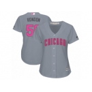 Women's Majestic Chicago Cubs #56 Hector Rondon Authentic Grey Mother's Day Cool Base MLB Jersey