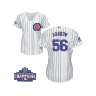 Women's Majestic Chicago Cubs #56 Hector Rondon Authentic White Home 2016 World Series Champions Cool Base MLB Jersey