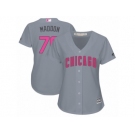 Women's Majestic Chicago Cubs #70 Joe Maddon Authentic Grey Mother's Day Cool Base MLB Jersey