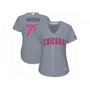 Women's Majestic Chicago Cubs #70 Joe Maddon Authentic Grey Mother's Day Cool Base MLB Jersey