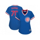 Women's Majestic Chicago Cubs #70 Joe Maddon Authentic Royal Blue Cooperstown MLB Jersey