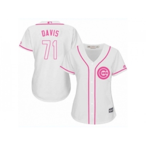 Women's Majestic Chicago Cubs #71 Wade Davis Authentic White Fashion MLB Jersey