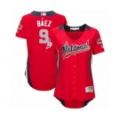 Women's Majestic Chicago Cubs #9 Javier Baez Game Red National League 2018 MLB All-Star MLB Jersey