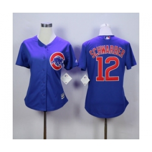 women mlb jerseys chicago cubs #12 schwarber blue[schwarber]
