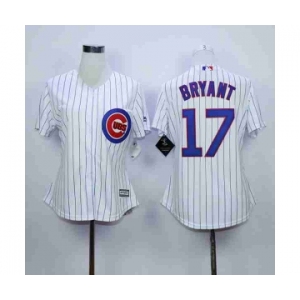 women mlb jerseys chicago cubs #17 bryant white(blue strip)[bryant]