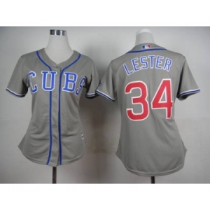 women mlb jerseys chicago cubs #34 lester grey[lester]