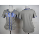 women mlb jerseys chicago cubs blank grey