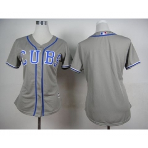 women mlb jerseys chicago cubs blank grey