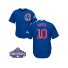 Youth Majestic Chicago Cubs #10 Ron Santo Authentic Royal Blue Alternate 2016 World Series Champions Cool Base MLB Jersey