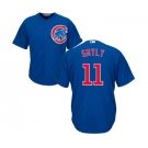 Youth Majestic Chicago Cubs #11 Drew Smyly Authentic Royal Blue Alternate Cool Base MLB Jersey