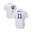 Youth Majestic Chicago Cubs #11 Drew Smyly Authentic White Home Cool Base MLB Jersey