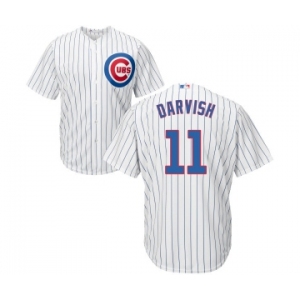 Youth Majestic Chicago Cubs #11 Yu Darvish Authentic White Home Cool Base MLB Jersey