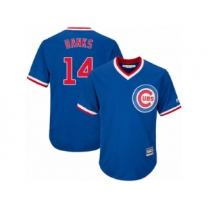 Youth Majestic Chicago Cubs #14 Ernie Banks Authentic Royal Blue Cooperstown Cool Base MLB Jersey