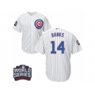 Youth Majestic Chicago Cubs #14 Ernie Banks Authentic White Home 2016 World Series Bound Cool Base MLB Jersey