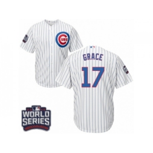 Youth Majestic Chicago Cubs #17 Mark Grace Authentic White Home 2016 World Series Bound Cool Base MLB Jersey