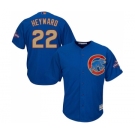 Youth Majestic Chicago Cubs #22 Jason Heyward Authentic Royal Blue 2017 Gold Champion Cool Base MLB Jersey